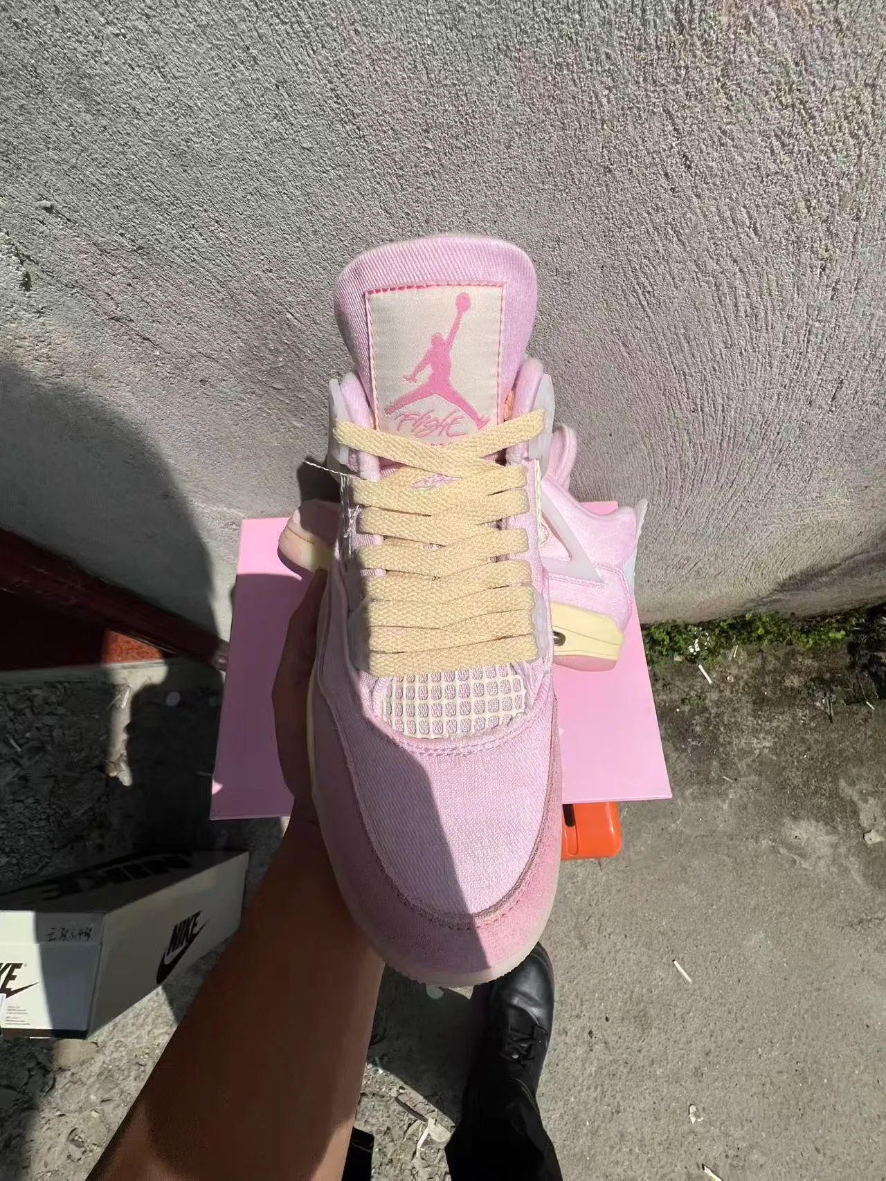 Nike Air Jordan 4 Pink Cream Basketball Shoes 3