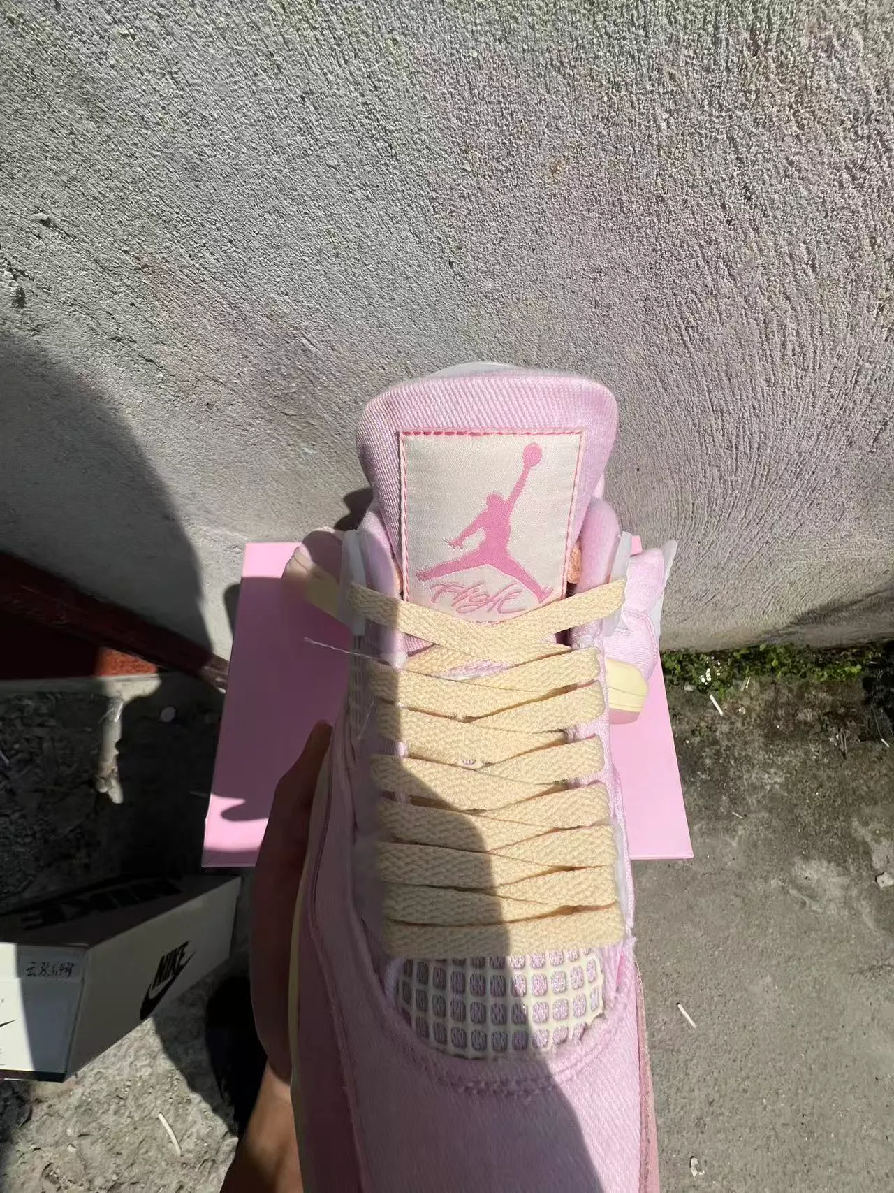 Nike Air Jordan 4 Pink Cream Basketball Shoes 4