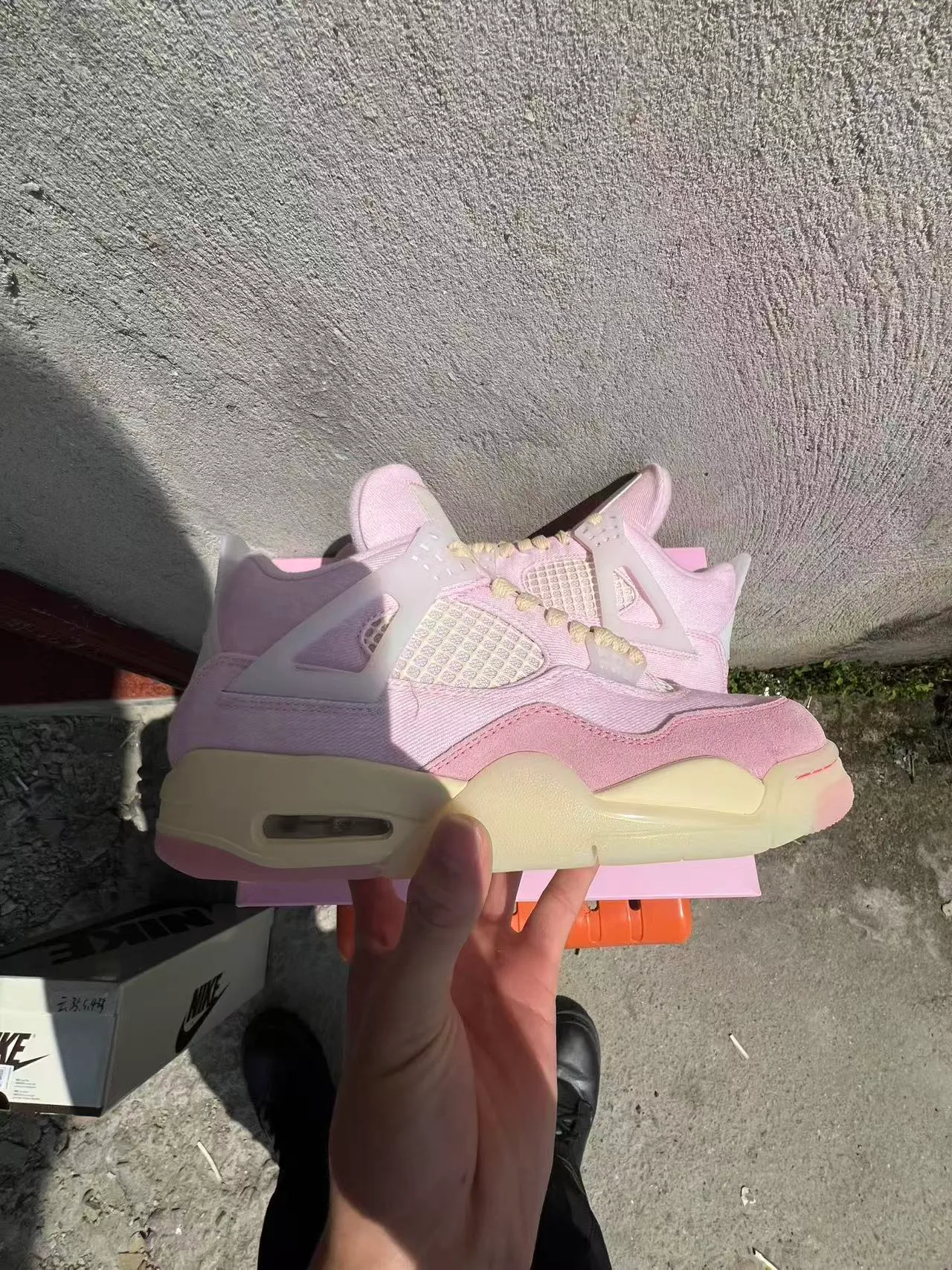Nike Air Jordan 4 Pink Cream Basketball Shoes 7