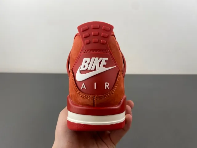 Nike Air Jordan 4 Vermelho Laranja Camurça Tênis de Basquete 4
