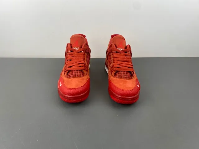 Nike Air Jordan 4 Vermelho Laranja Camurça Tênis de Basquete 11