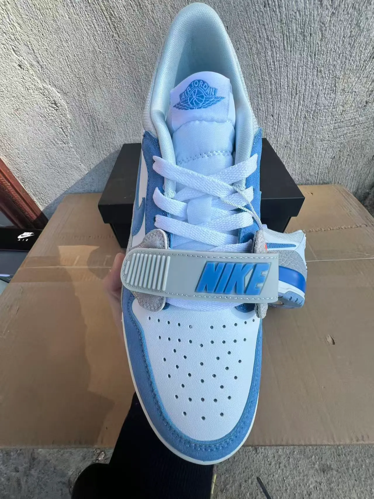Nike Air Jordan Legacy 312 Light Blue and Gray Lifestyle Sneakers 3