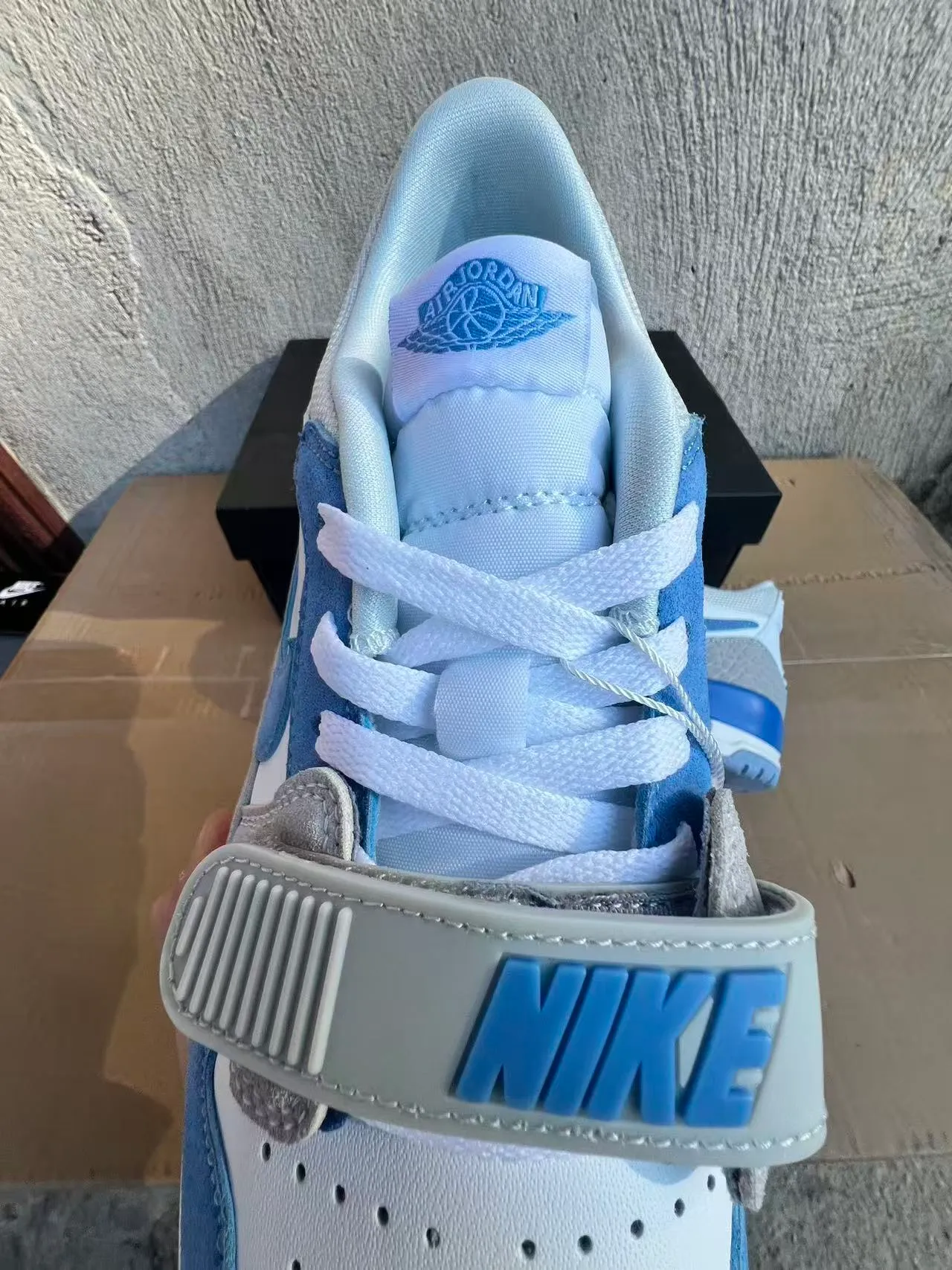 Nike Air Jordan Legacy 312 Light Blue and Gray Lifestyle Sneakers 4