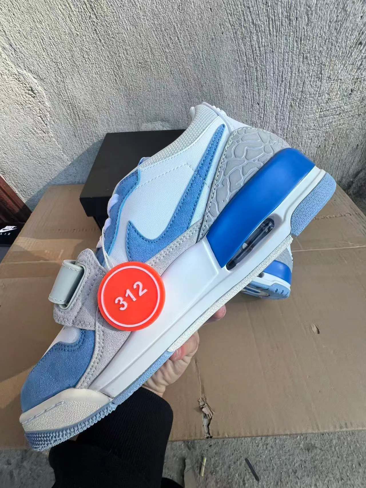 Nike Air Jordan Legacy 312 Light Blue and Gray Lifestyle Sneakers 5