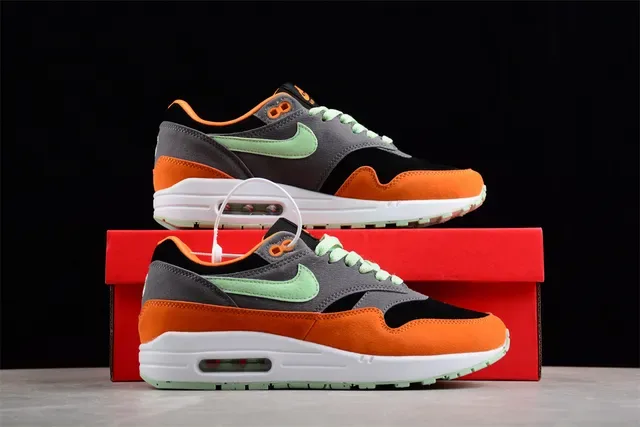 Nike Air Max 1 Orange Gray Mint Green Lifestyle Sneakers 15