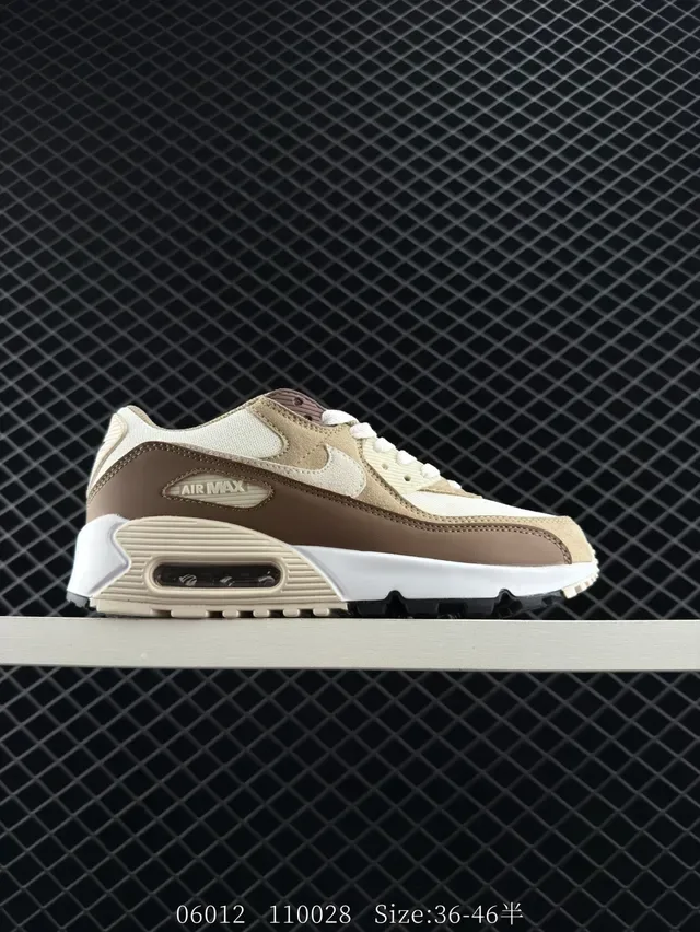 Nike Air Max 90 Beige Suede and Mesh Lifestyle Sneakers 5