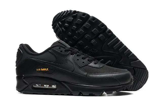 Nike Air Max 90 Black Gold Lifestyle Sneakers 4