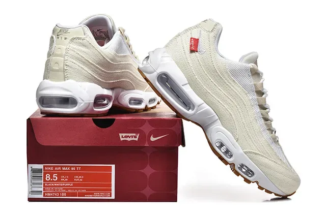 Nike Air Max 95 Blue Navy Denim-Textured Upper Layered Wave Panels Lifestyle Sneakers 13