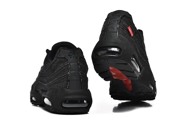 Nike Air Max 95 Blue Navy Denim-Textured Upper Layered Wave Panels Lifestyle Sneakers 20