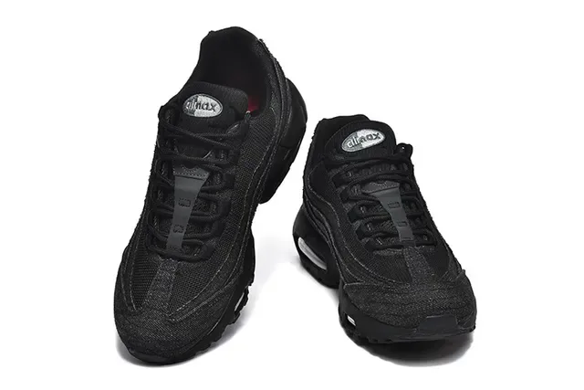 Nike Air Max 95 Blue Navy Denim-Textured Upper Layered Wave Panels Lifestyle Sneakers 21
