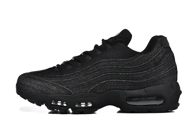 Nike Air Max 95 Blue Navy Denim-Textured Upper Layered Wave Panels Lifestyle Sneakers 24