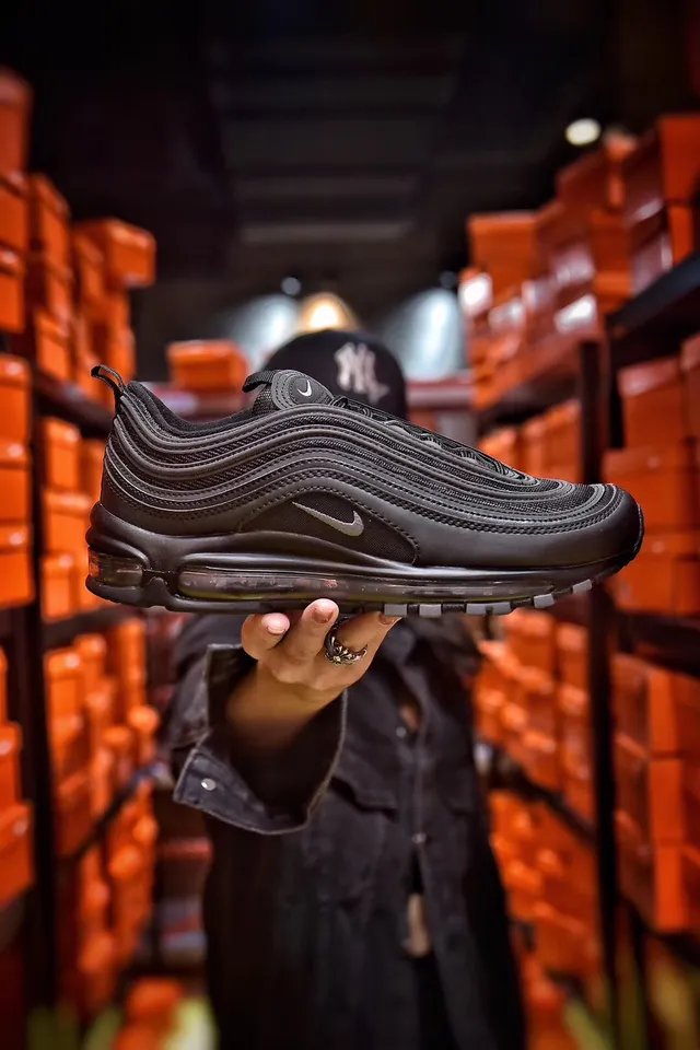 Nike Air Max 97 Black Metallic Swoosh Lifestyle Sneakers 13