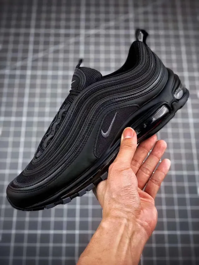 Nike Air Max 97 Black Metallic Swoosh Lifestyle Sneakers 19