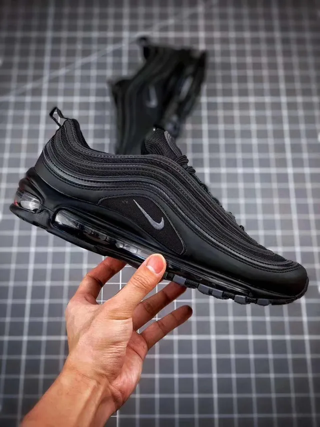 Nike Air Max 97 Black Metallic Swoosh Lifestyle Sneakers 20