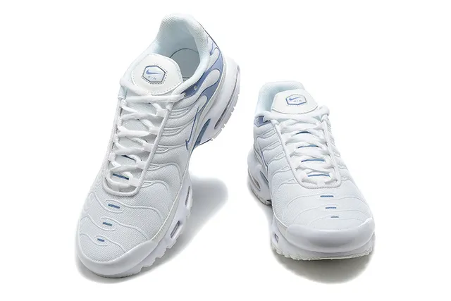 Nike Air Max Plus White and Light Blue Lifestyle Sneakers 3