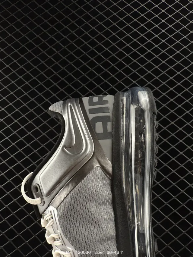 Nike Air Max Silver Black Full-Length Visible Unit Mesh And Synthetic Upper Lifestyle Sneakers 3