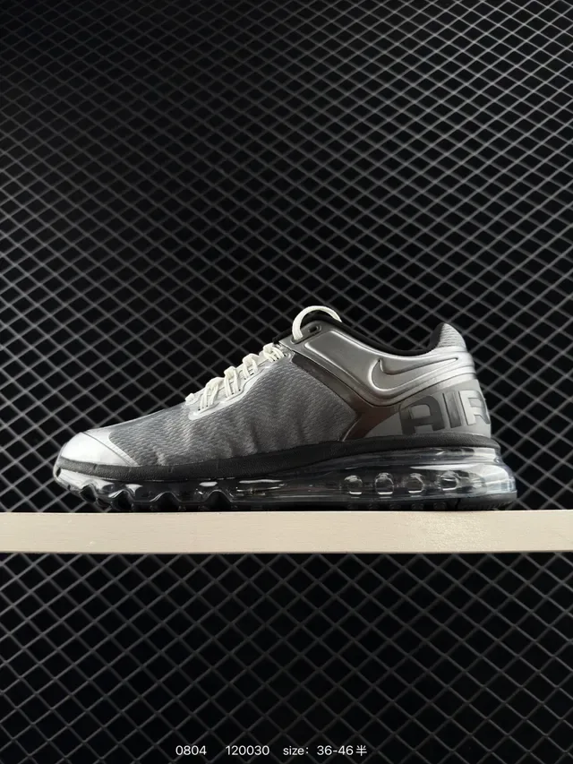 Nike Air Max Silver Black Full-Length Visible Unit Mesh And Synthetic Upper Lifestyle Sneakers 5