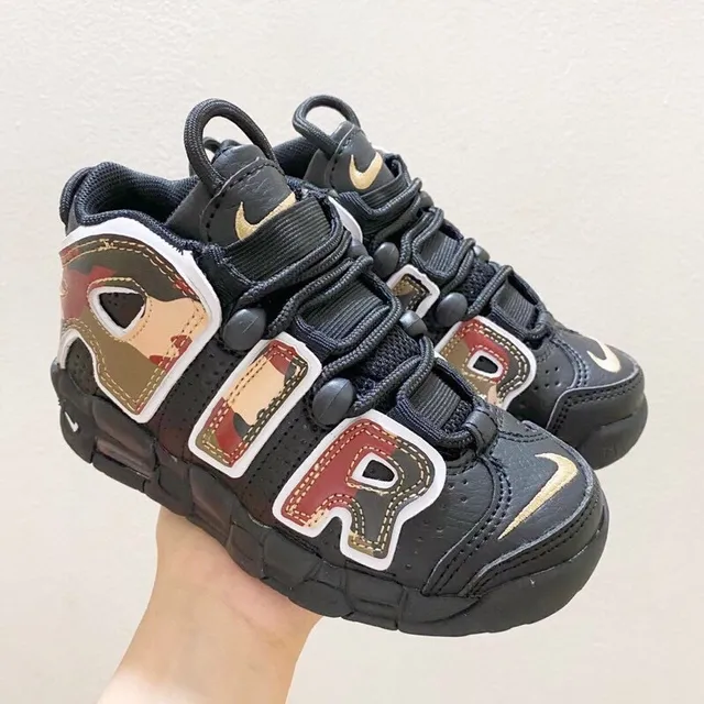Nike Air More Uptempo Red White Black Basketball Shoes 20