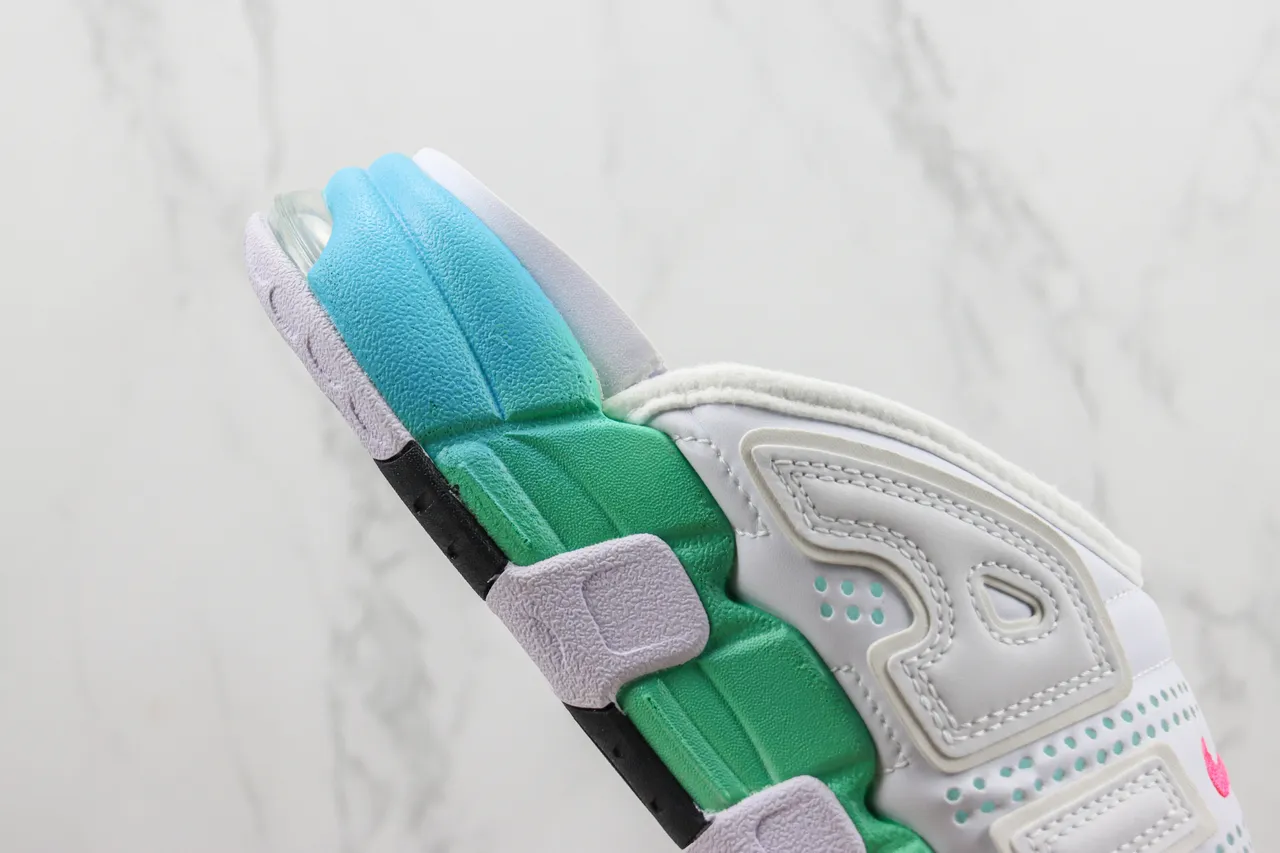 Nike Air More Uptempo Slide White Mint Cyan Slippers 5