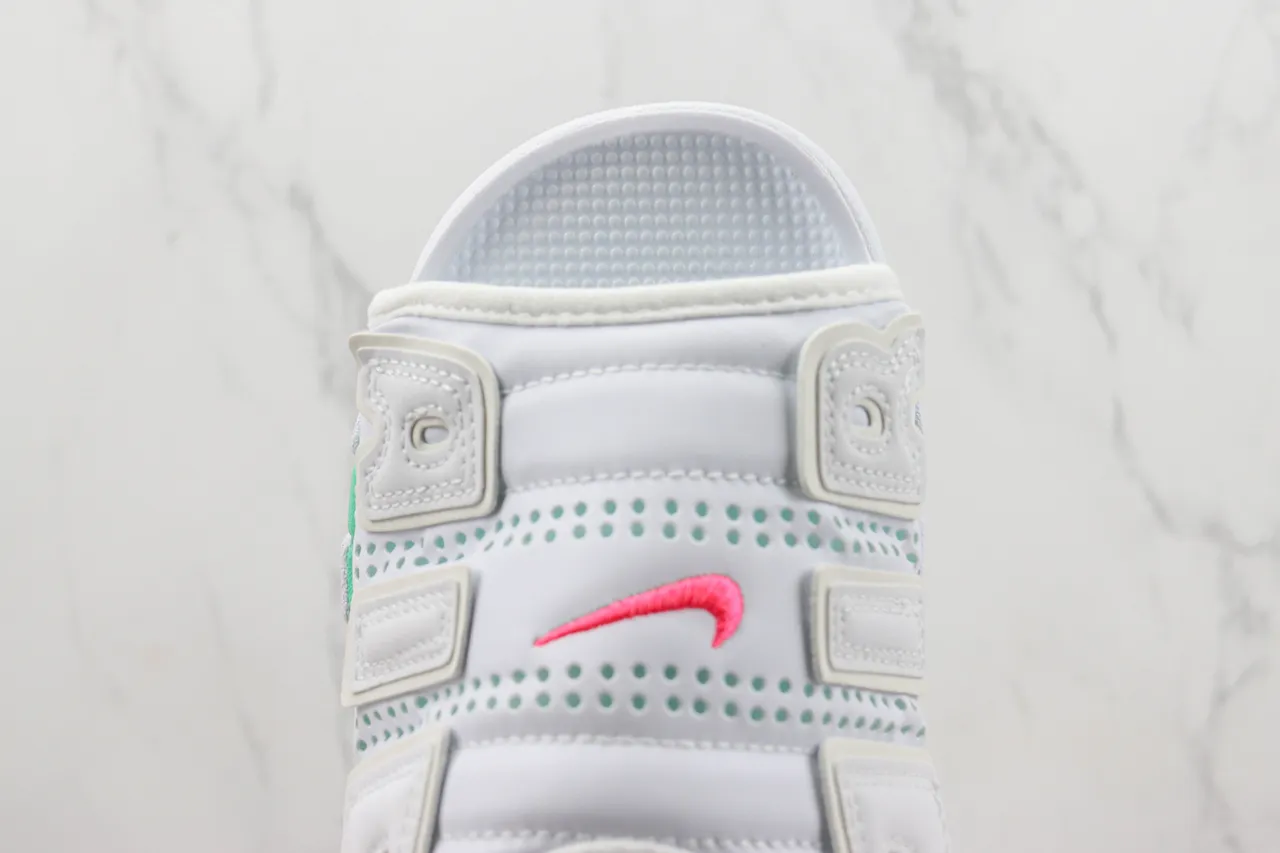 Nike Air More Uptempo Slide White Mint Cyan Slippers 6