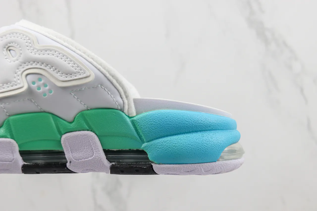 Nike Air More Uptempo Slide White Mint Cyan Slippers 7