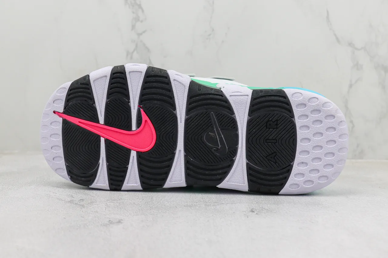 Nike Air More Uptempo Slide White Mint Cyan Slippers 8