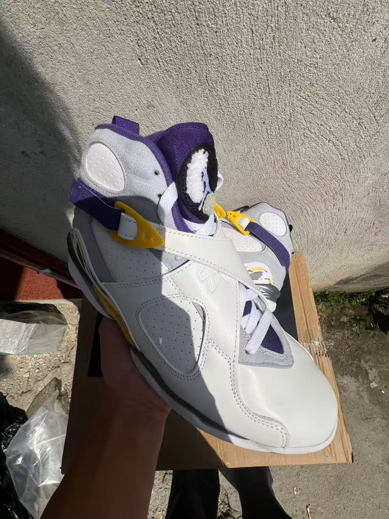 Nike Air More Uptempo White Purple Yellow Gray Basketball Shoes 2