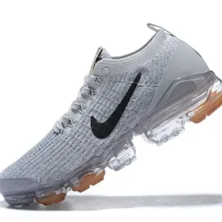 Nike Air VaporMax Flyknit Cinza Preto Translucido Tênis Lifestyle