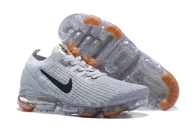 Nike Air VaporMax Flyknit Gray Black Translucent Lifestyle Sneakers 6