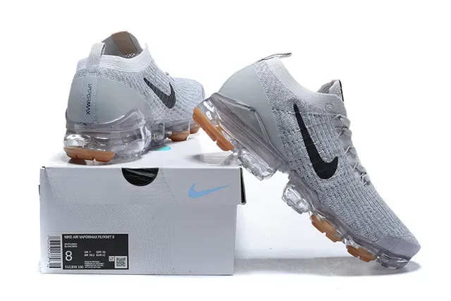 Nike Air VaporMax Flyknit Gray Black Translucent Lifestyle Sneakers 7