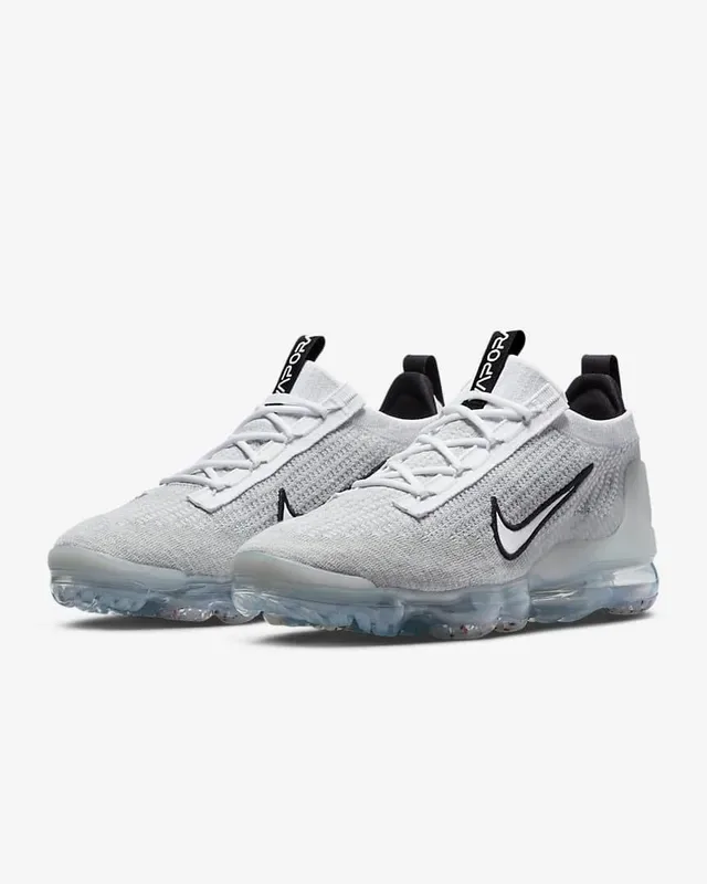 Nike Air VaporMax Gray Black Engineered Knit Upper Full-Length Visible Unit Running Shoes 5
