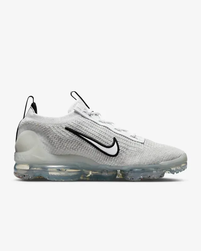 Nike Air VaporMax Gray Black Engineered Knit Upper Full-Length Visible Unit Running Shoes 7