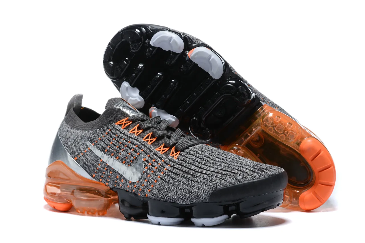 Nike Air VaporMax Gris Noir Orange Chaussures de running 3