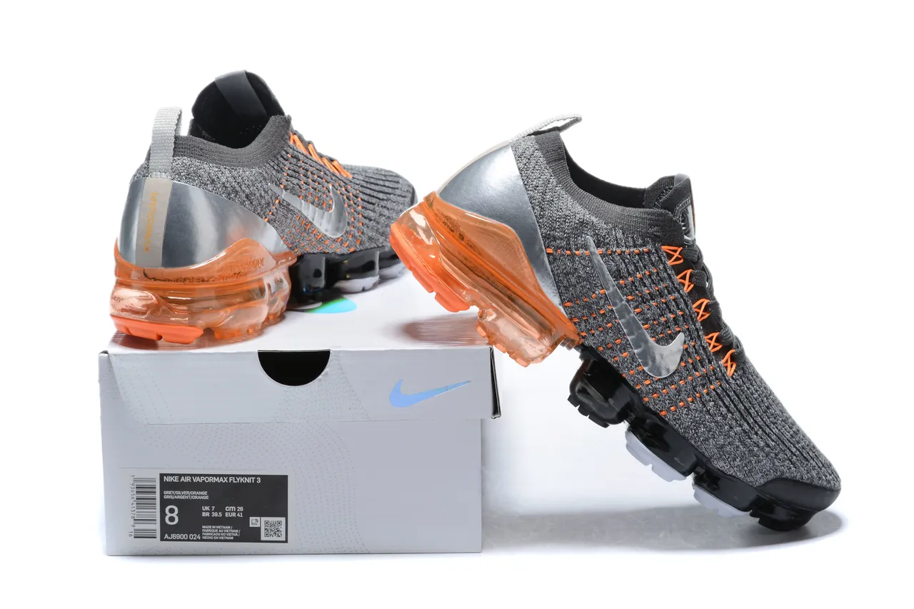 Nike Air VaporMax Gris Noir Orange Chaussures de running 4