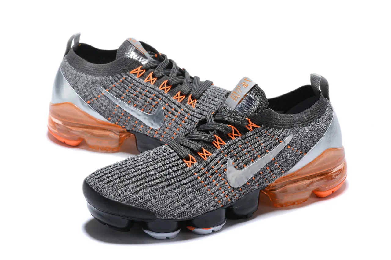 Nike Air VaporMax Gris Noir Orange Chaussures de running 7