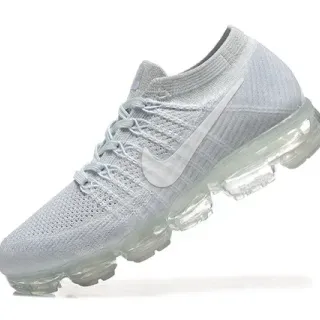 Nike Air VaporMax Light Gray Flyknit Lifestyle Sneakers