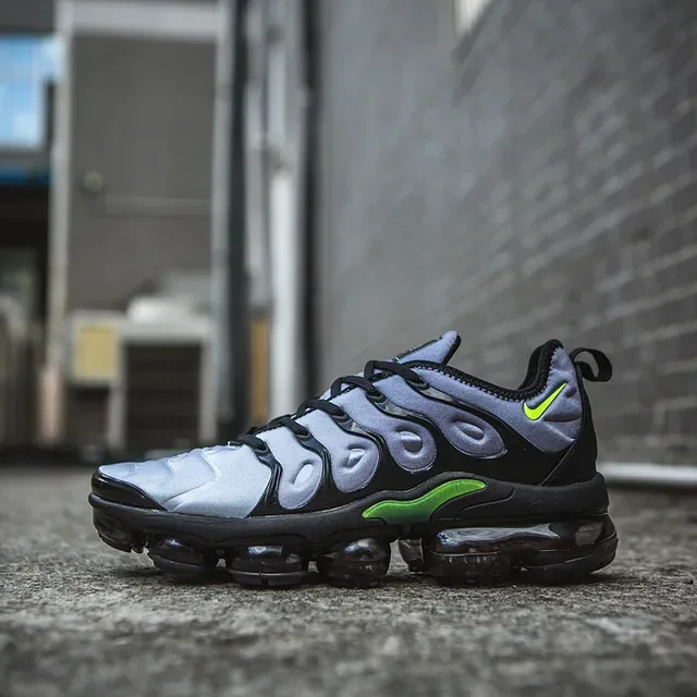Nike Air VaporMax Plus Silver Black Neon Green Lifestyle Sneakers 16