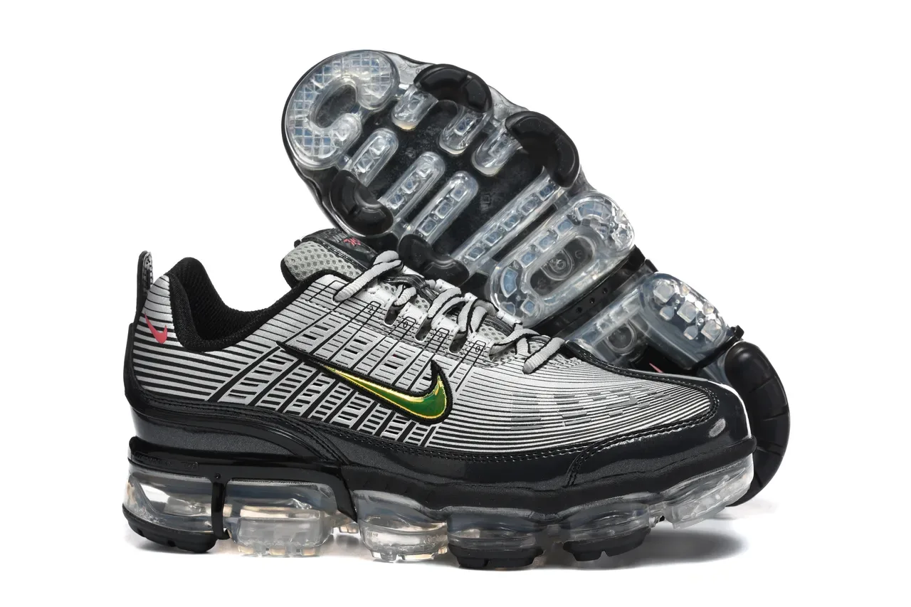 Nike Air VaporMax Plus Striped Mesh Black Silver Lifestyle Sneakers 5