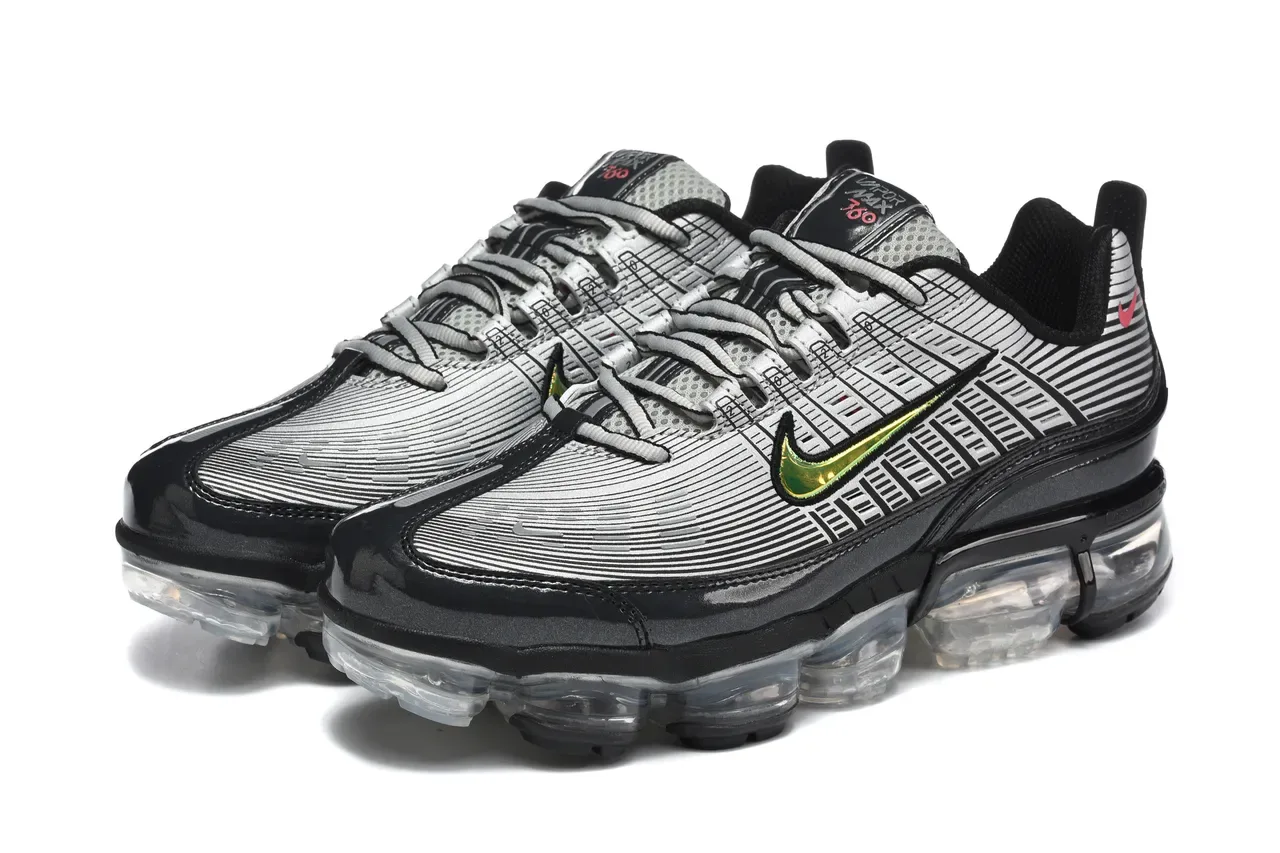 Nike Air VaporMax Plus Striped Mesh Black Silver Lifestyle Sneakers 6