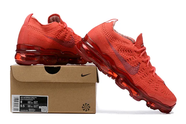 Nike Air VaporMax Red Flyknit Running Shoes 8