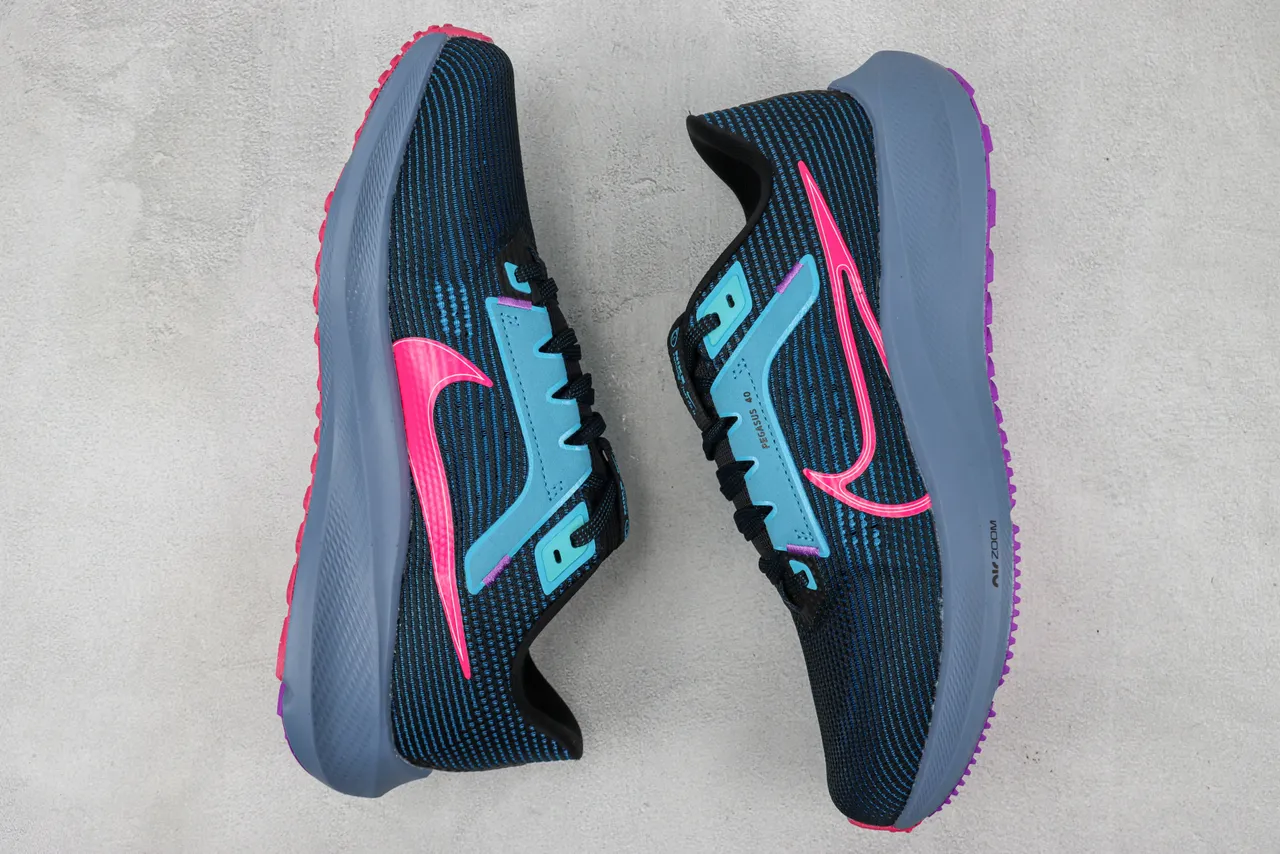 Nike Air Zoom Pegasus 40 Noir Bleu Rose Chaussures de course 2