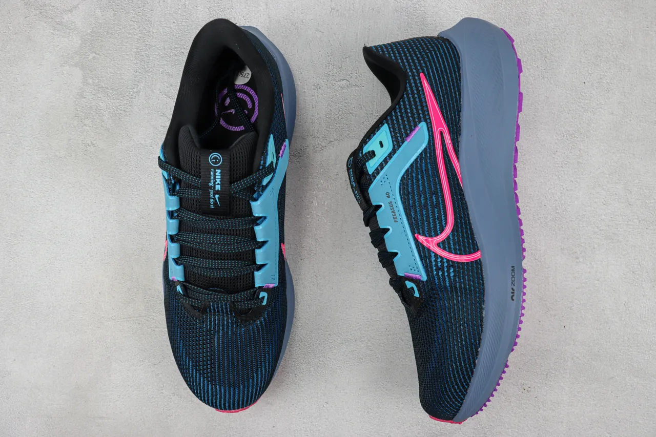 Nike Air Zoom Pegasus 40 Noir Bleu Rose Chaussures de course 3