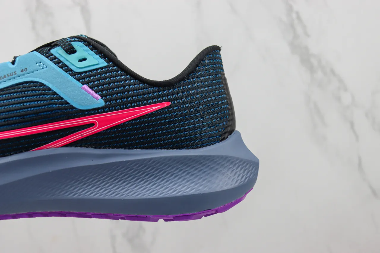Nike Air Zoom Pegasus 40 Noir Bleu Rose Chaussures de course 7