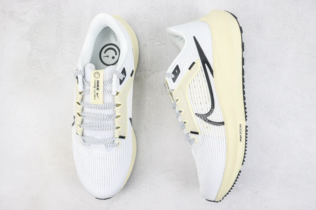 Nike Air Zoom Pegasus 40 أبيض كريمي أسود أحذية رياضية 3
