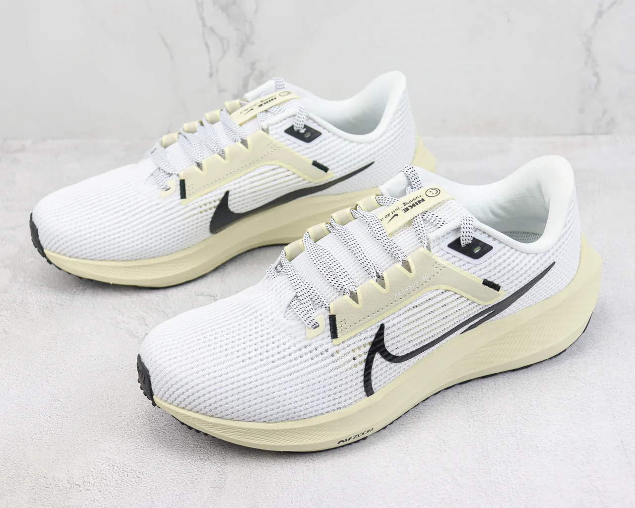 Nike Air Zoom Pegasus 40 أبيض كريمي أسود أحذية رياضية 4