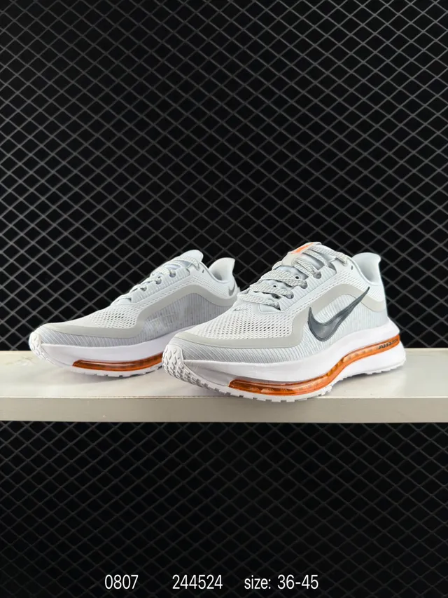 Nike Air Zoom Pegasus Premium Tênis de corrida cinza claro e laranja 3