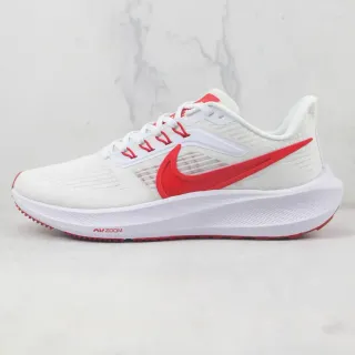 Nike Air Zoom Pegasus White Red Engineered Mesh Upper Synthetic Overlay Cage Running Shoes