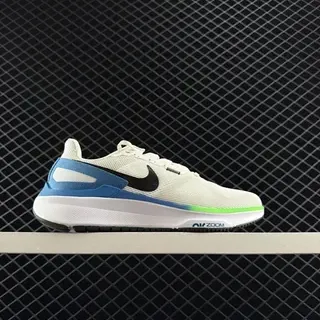Nike Air Zoom Structure 25 Blanco Azul Malla ingenierada Parte superior gruesa amortiguación planta media Zapatos de running