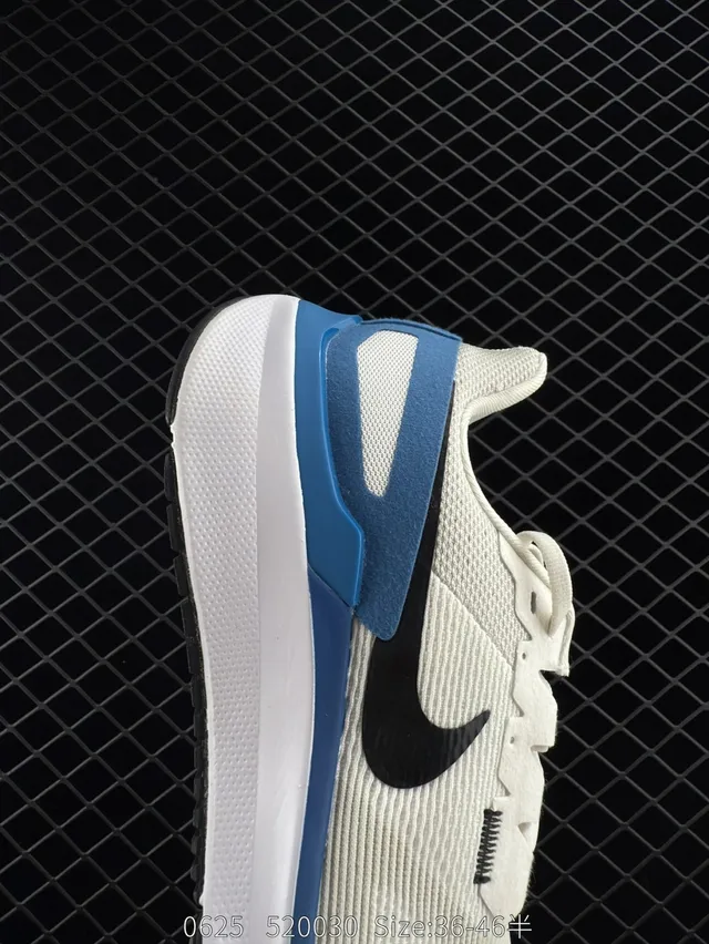 Nike Air Zoom Structure 25 White Blue Engineered Mesh Upper Thick Cushioned Midsole Running Shoes 4