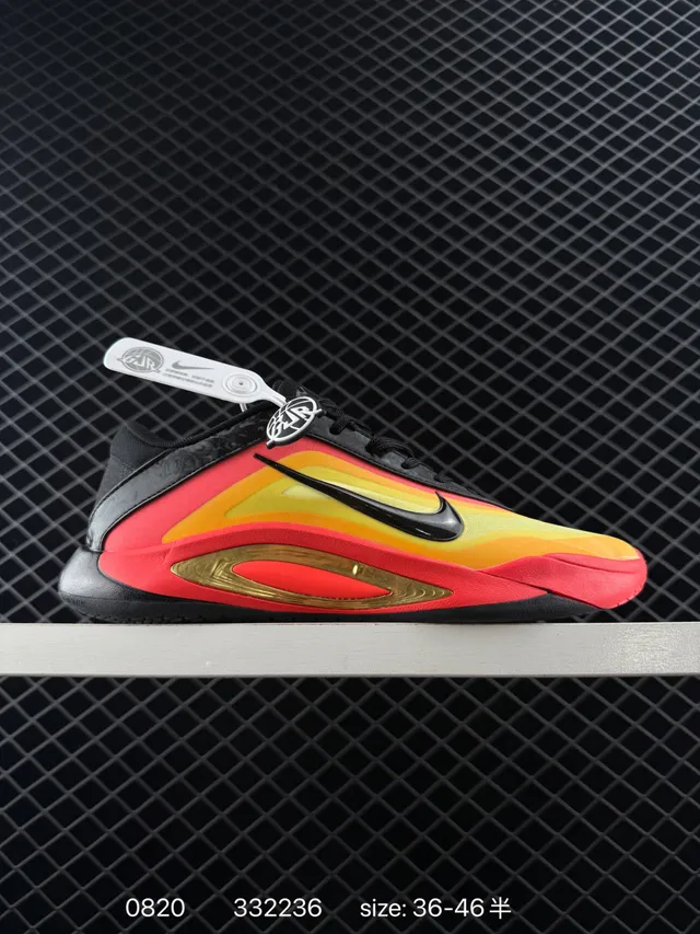 Nike Aja Wilson 1 Red Multicolor Wave-Pattern Translucent Gold Basketball Shoes 1